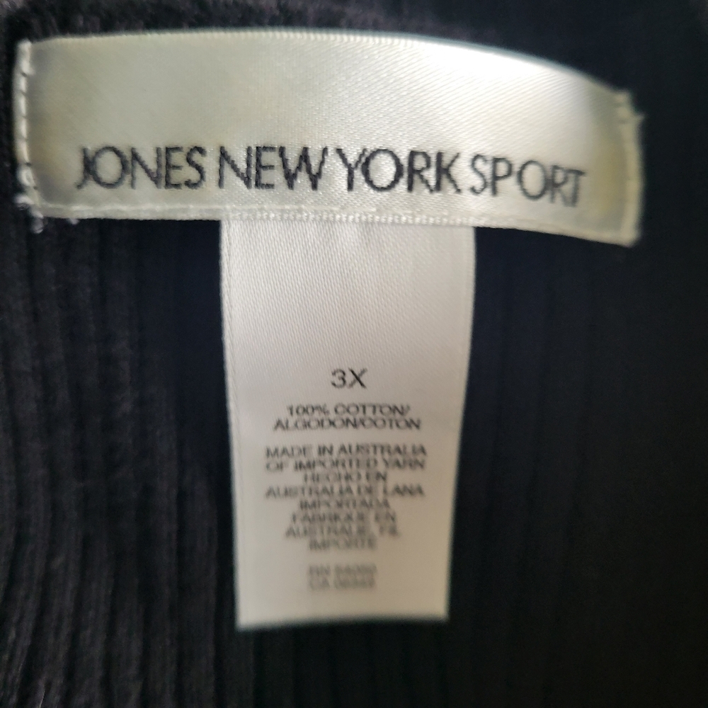Jones NY Cotton Blk 3/4 Zip Sweater 3X - Picture 5 of 7